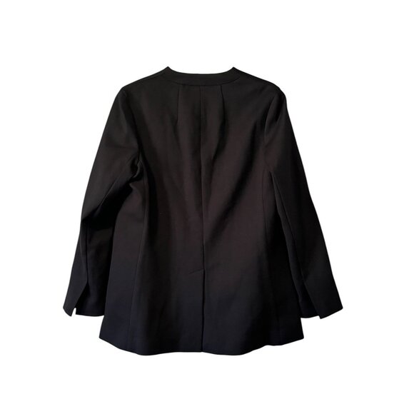 Spanx Perfect Collarless Blazer Black Ponte Knit Jacket Oversized Women’s Size M - Picture 2 of 16